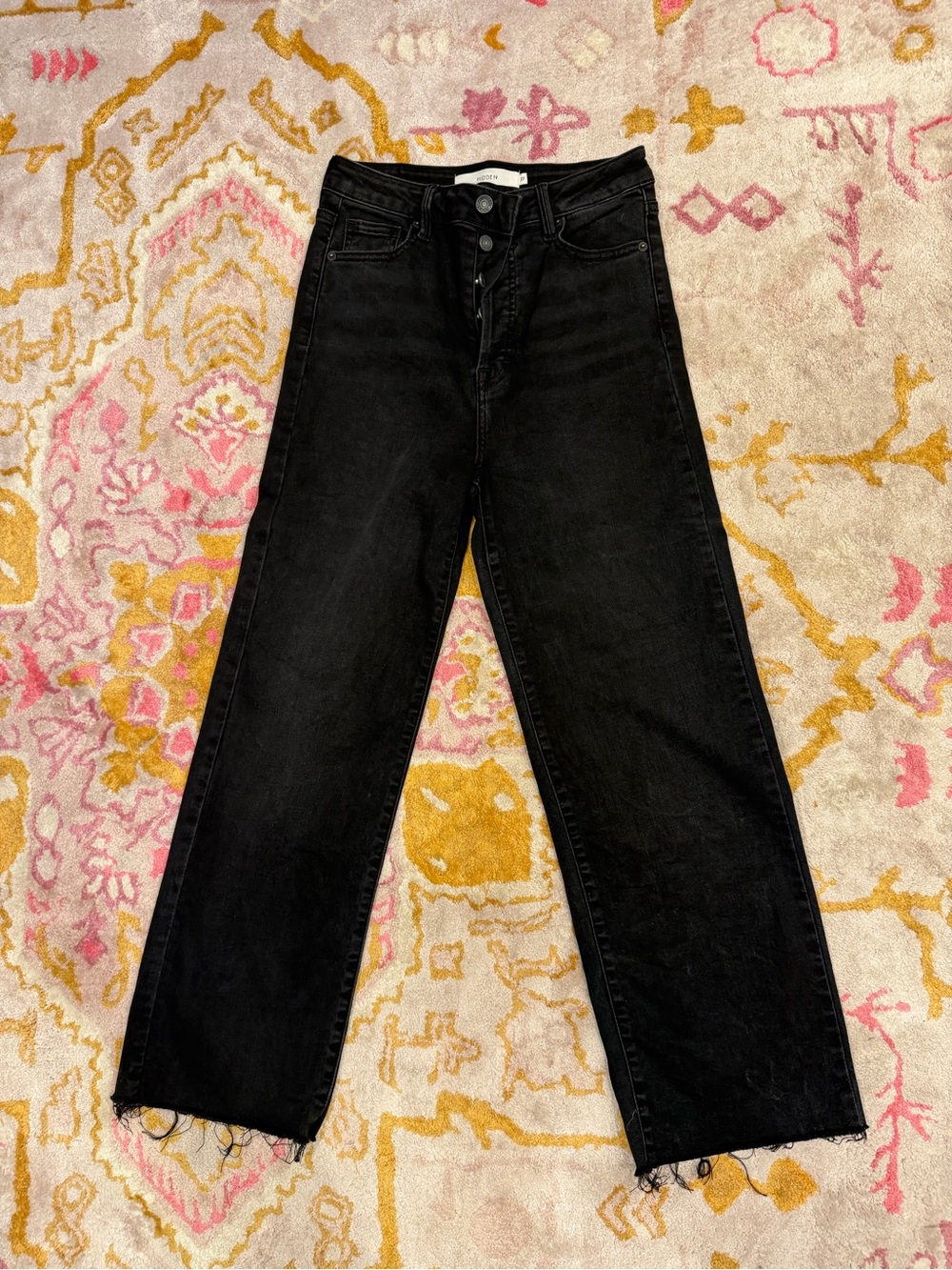 Women's High-Rise Wide Straight Leg Jeans - Black